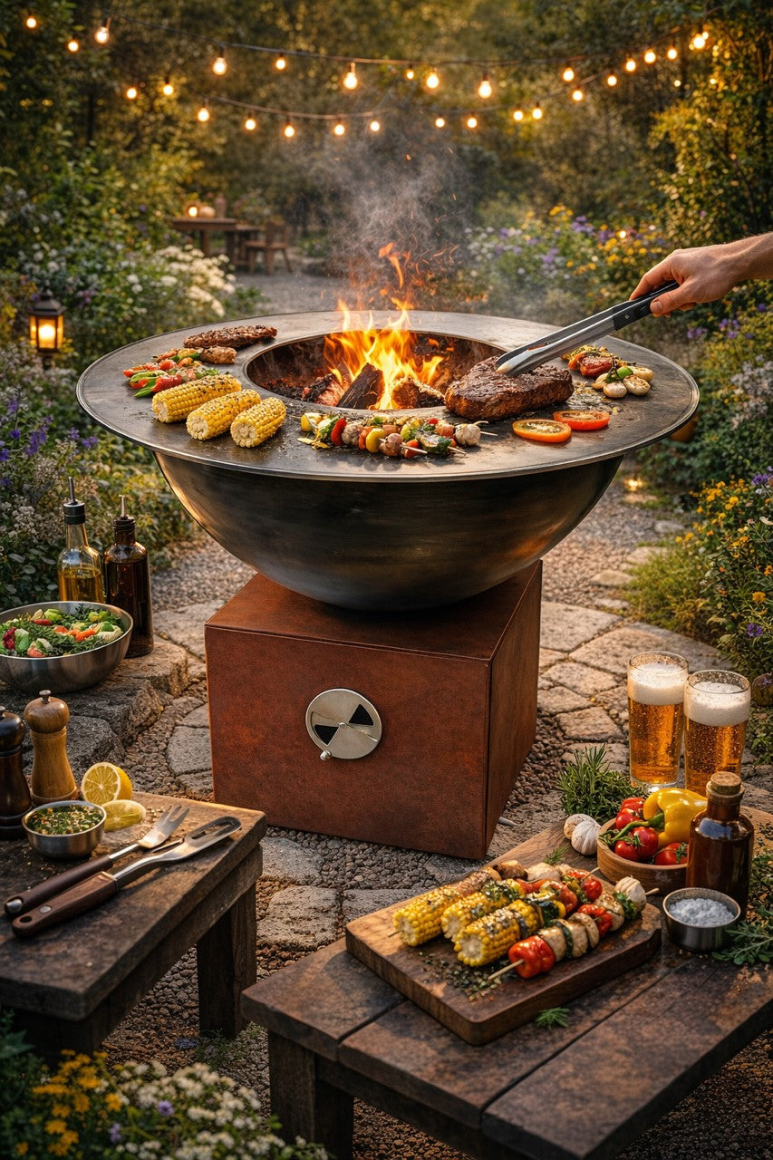 Feuerstelle mit Plancha Grillplatte