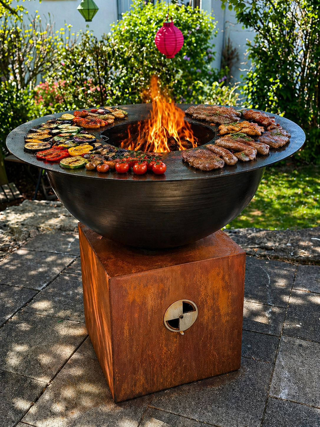 Feuerstelle mit Plancha Grillplatte