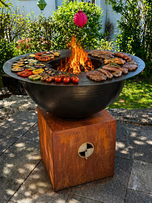 Feuerstelle mit Plancha Grillplatte